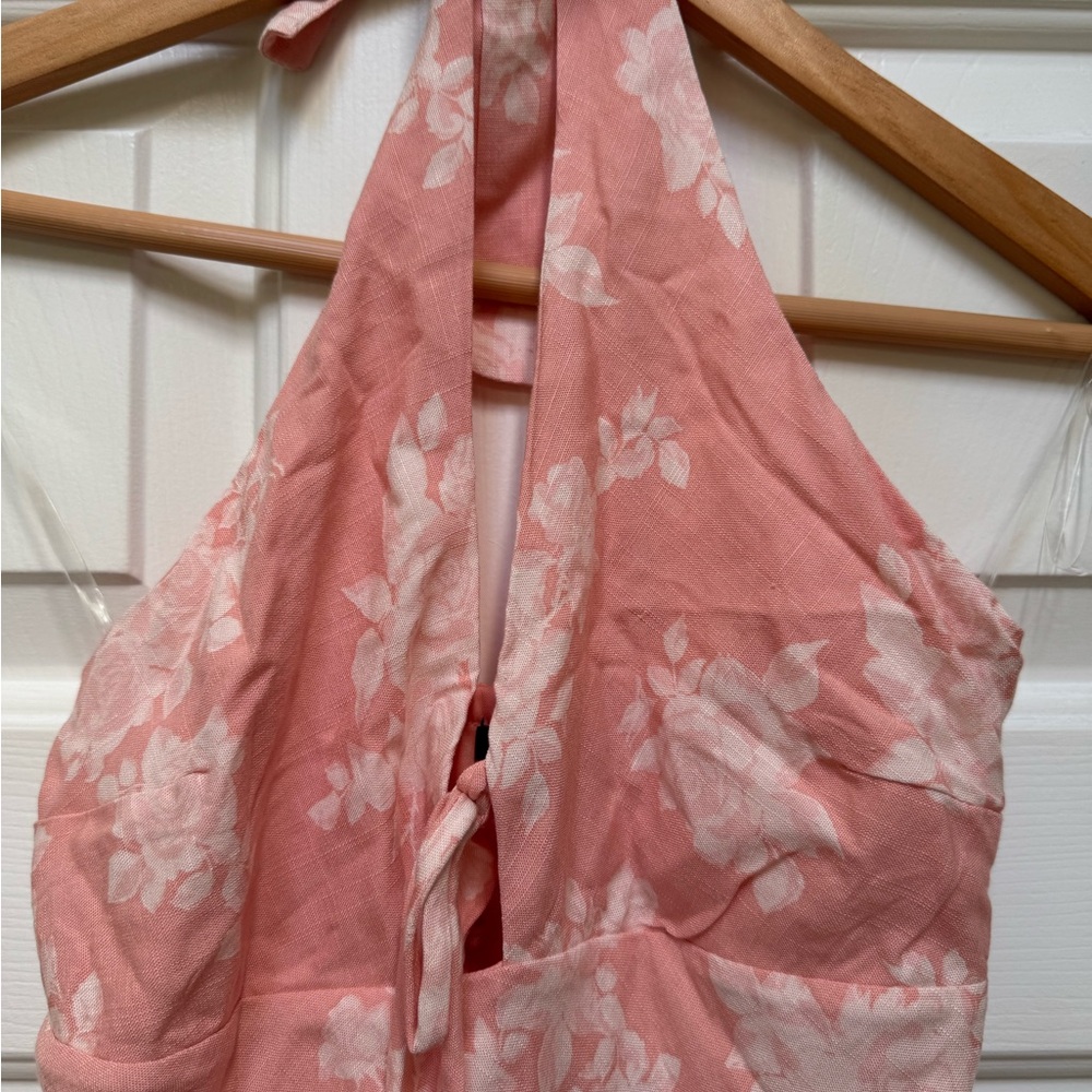 Wild Fable melon color halter  Floral Maxi Dress XS - Picture 3 of 11